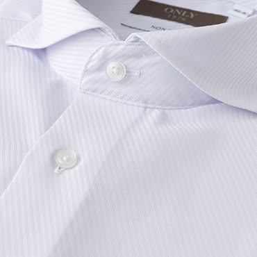 綿100%ノンアイロン / カッタウェイ スナップボタン