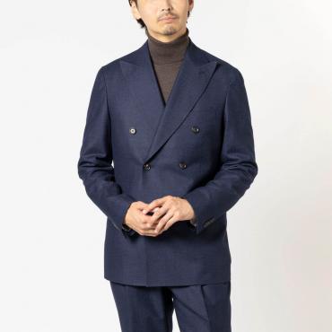 伊カノニコ社 サキソニー ダブルブレスト ネイビー