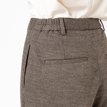 メリノジャージー / クロップドパンツ ブラウン 千鳥