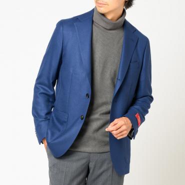 伊レダ社 ウールカシミヤジャケット　ブルー無地