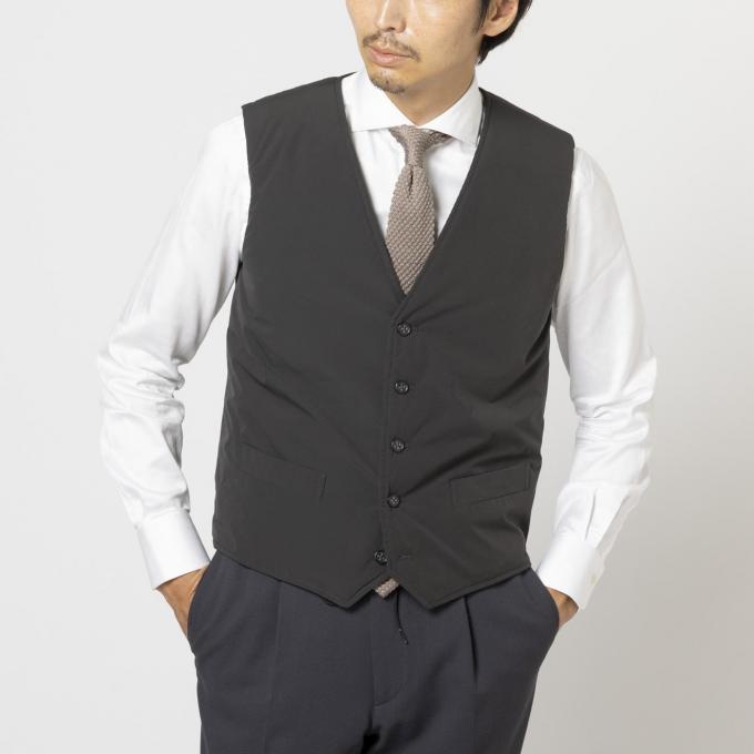 【テーラード仕様】TAILOR’S V 中綿ベスト チャコールグレー