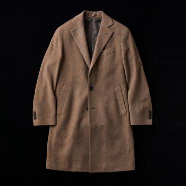 カシミヤ100%　シングルチェスターコート ベージュ