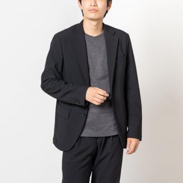 ナイロンジャージー セットアップジャケット ブラック