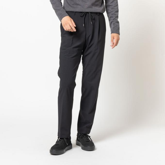 ナイロンジャージー セットアップパンツ ブラック