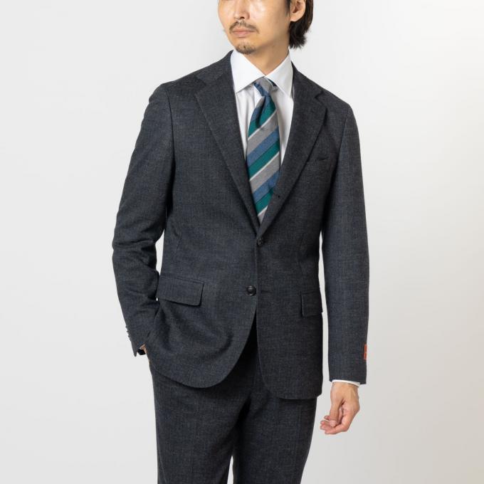 メリノジャージー チャコール ストライプ