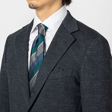 メリノジャージー チャコール ストライプ