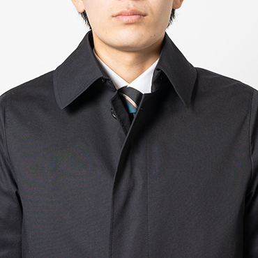 コットンステンカラーコート　ブラック