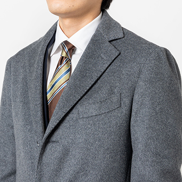 テーラーズC カシミヤ100% シングルチェスターコート グレー