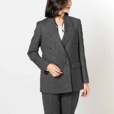 オリベイラ社 ダブルブレストジャケット グレー千鳥柄