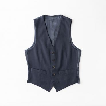 ライトメリノジャージー ベスト ネイビー柄無地