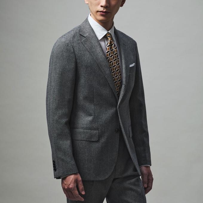 パラシュートウール グレーヘリンボーン