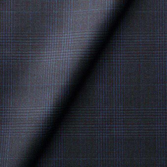 【通年】伊ロロピアーナ365 スーパー130's ネイビーチェック