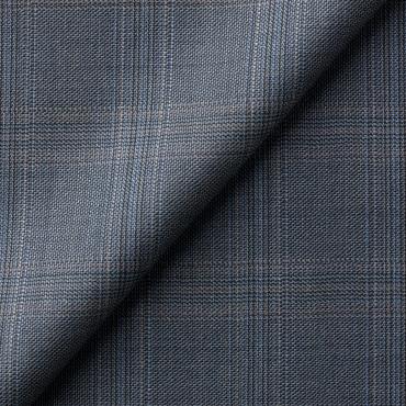 【通年】伊バルベラ スーパー130's ライトブルーチェック